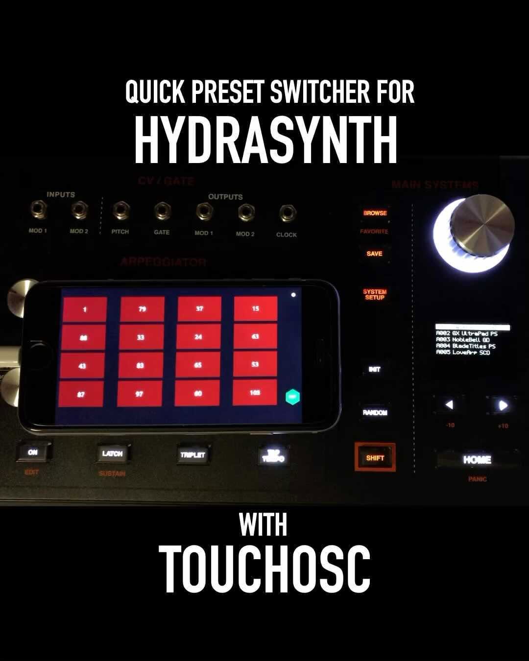 Hydrasynth Preset Switcher for TouchOSC